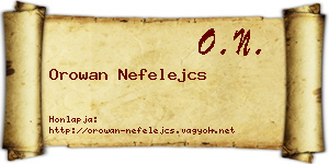 Orowan Nefelejcs névjegykártya